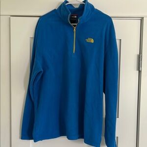 The North Face Blue Zip Up Sweater with High Collar